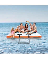 Givimo 15 x 6FT Inflatable Floating Dock Non-Slip Platform with Ladder for Pool and Beach