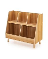 Gouun 5-Cube Kids Bookshelf and Toy Organizer with Anti-Tipping Kits