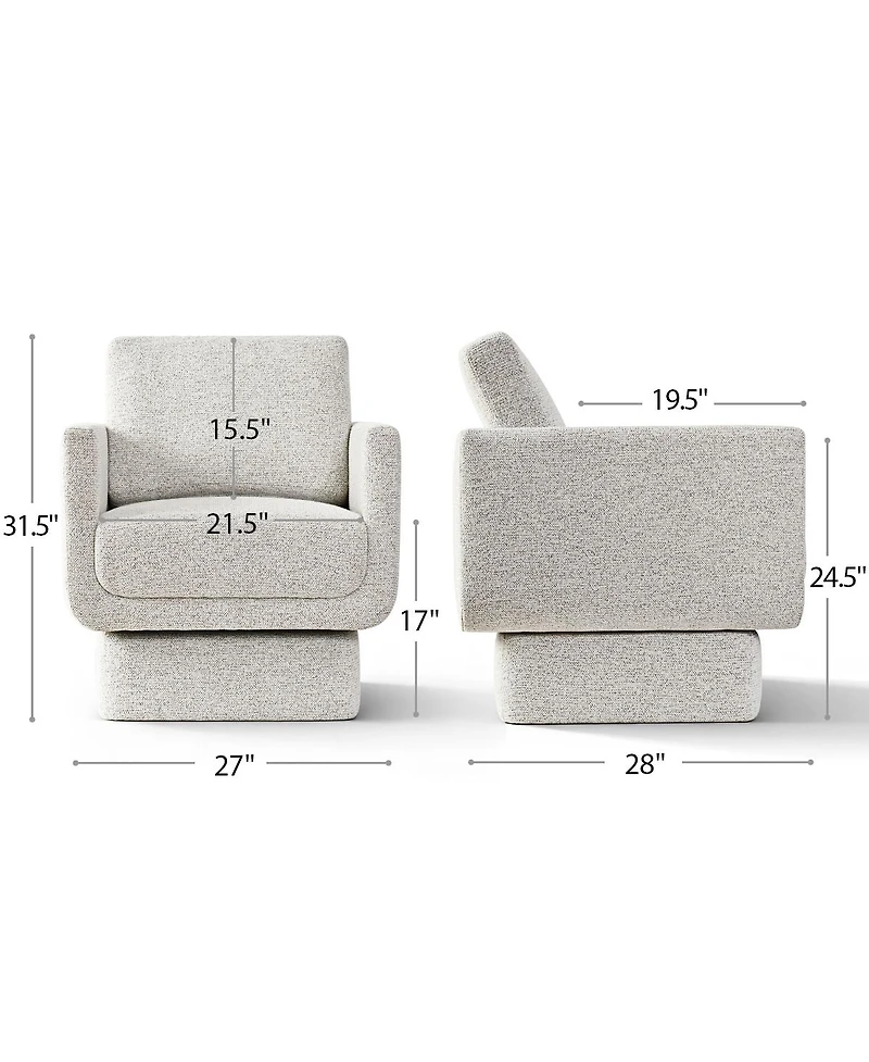 Maison Boucle Modern Swivel Accent Chair, Upholstered Lounge Chair, 1 Piece