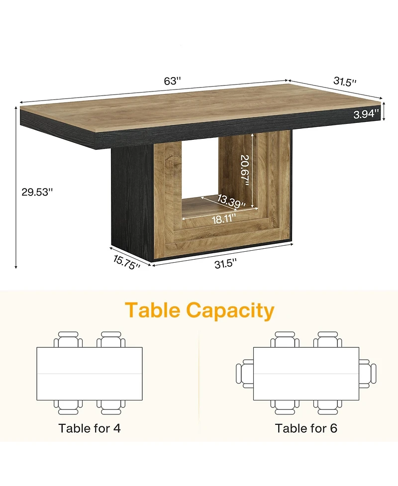 Tribesigns Modern Large Rectangular Executive Desk, 63'' Computer Desk and Writing Table