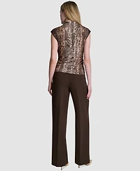 Dkny Women's Sleeveless Funnel Neck Top