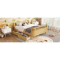 Streamdale Furniture Full Wood Platform Bed with Rails