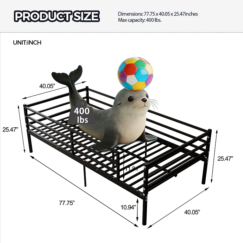 Streamdale Furniture Classic Metal Platform Bed Frame