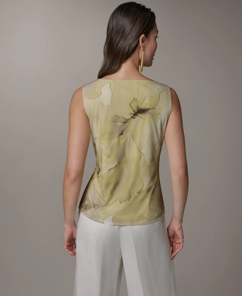 Donna Karan New York Women's Printed Cowl Neck Blouse