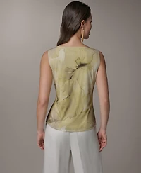 Donna Karan New York Women's Printed Cowl Neck Blouse