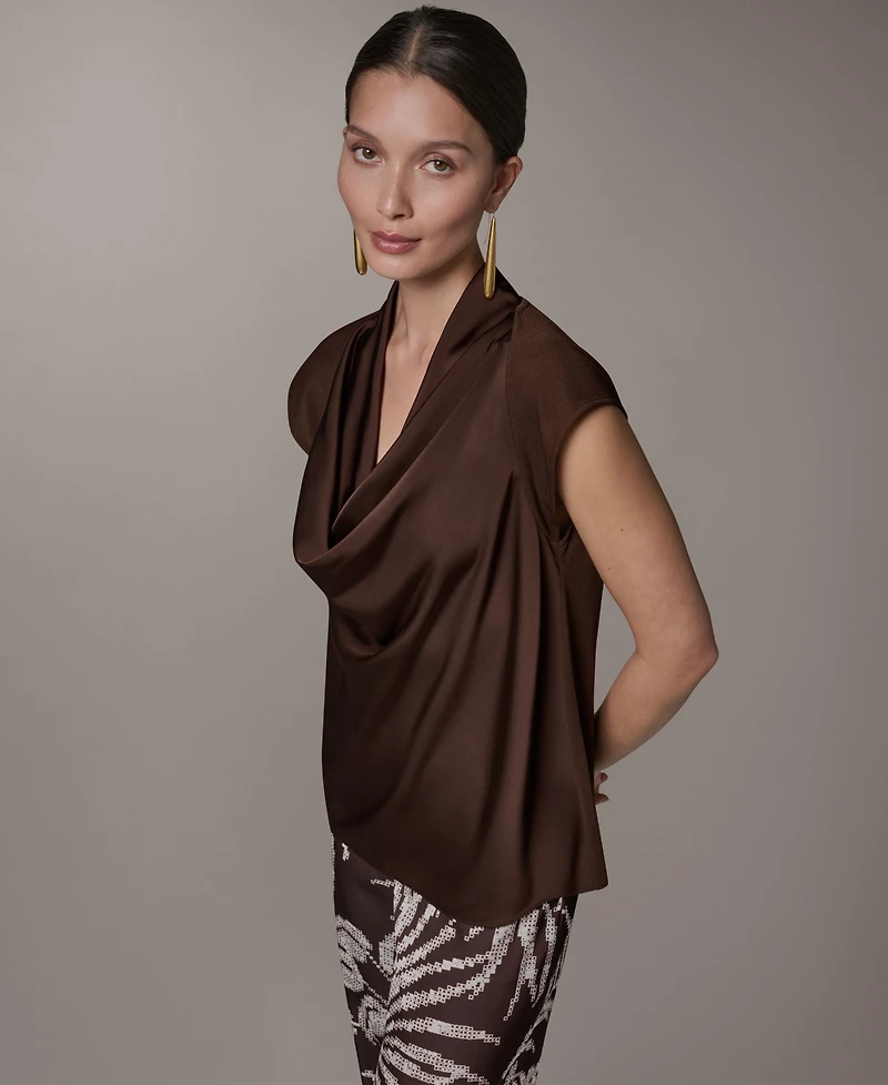 Donna Karan New York Women's Cowl Neck Top