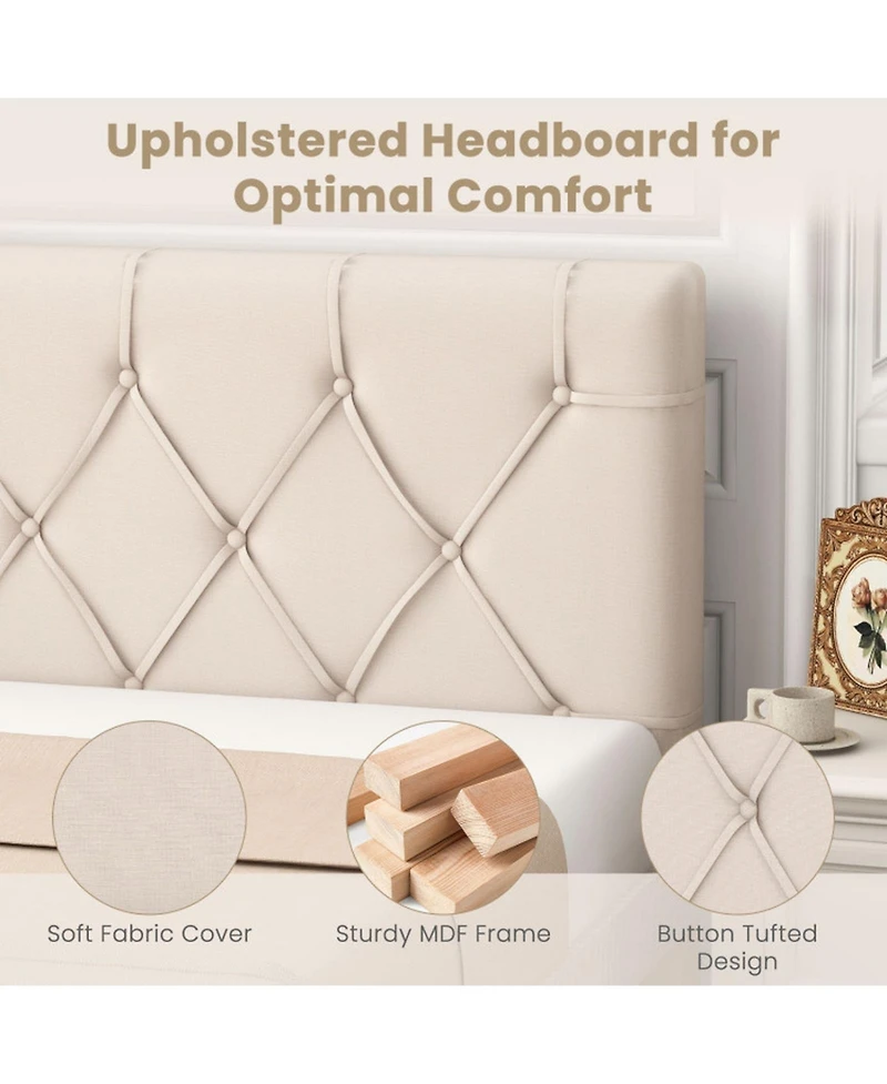 Gouun Tufted Upholstered Twin Headboard with Adjustable Height