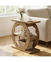 Tribesigns End Table for Living Room, Side Table with Storage, 3-Tier Couch End Table Narrow Nightstand