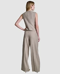 Dkny Women's Pinstripe Button Front Vest
