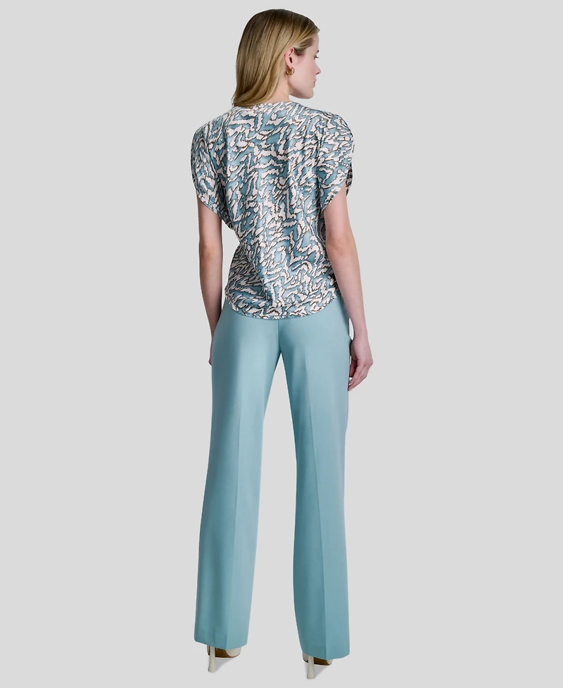 Dkny Women's Printed Cowl Neck Blouse