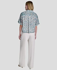 Dkny Women's Printed Short-Sleeve Shirt