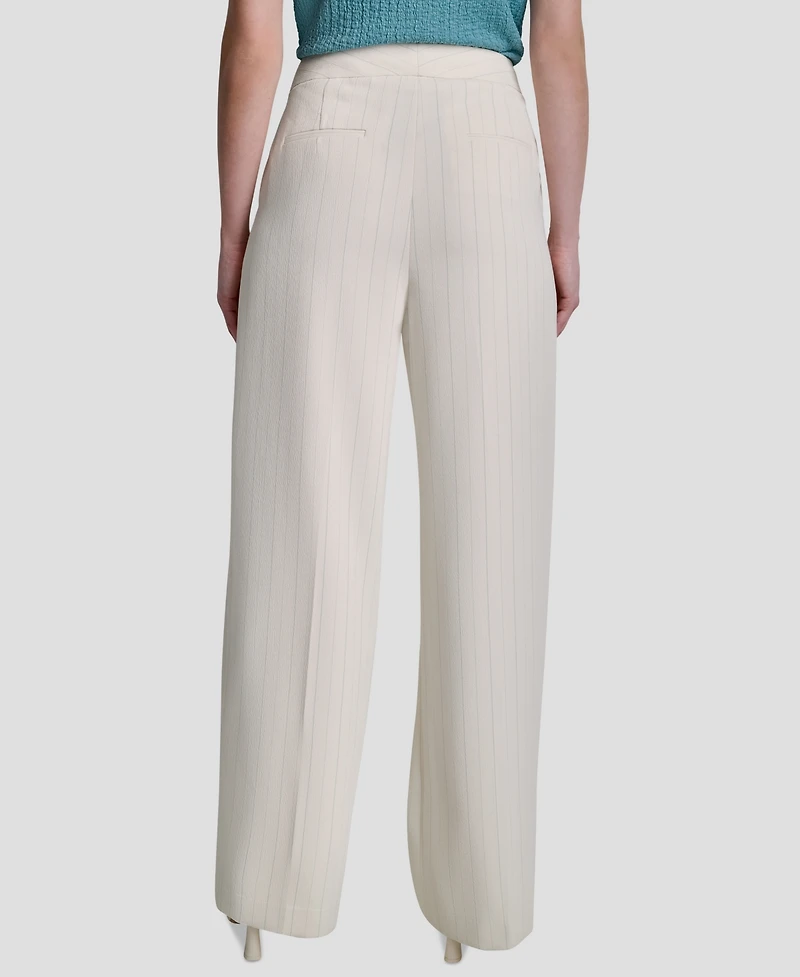 Dkny Women's Straight-Fit Pinstripe Trouser Pants
