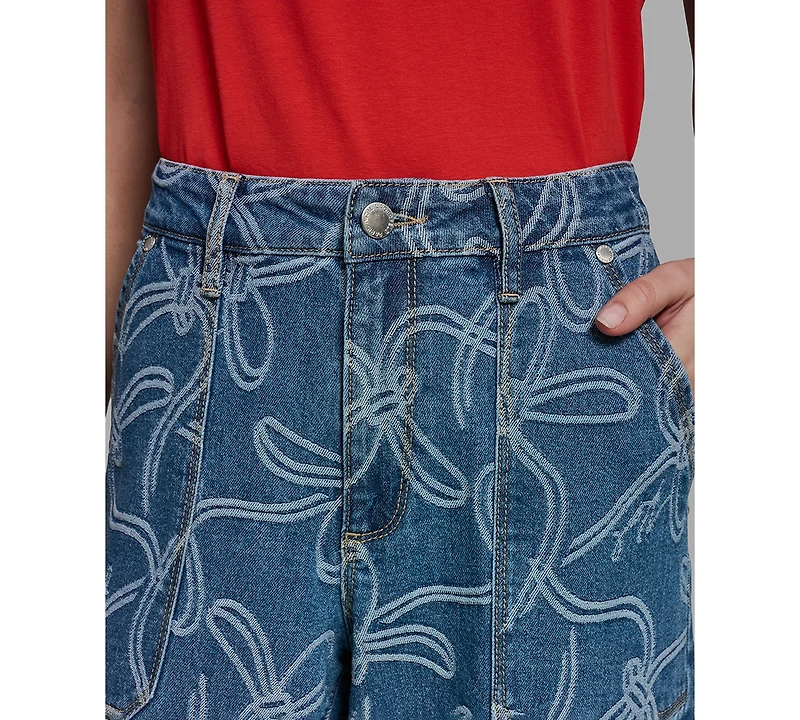 Karl Lagerfeld Paris Petite Mid-Rise Ankle Jeans