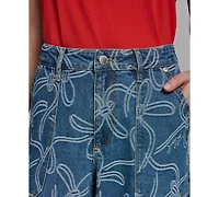 Karl Lagerfeld Paris Petite Mid-Rise Ankle Jeans