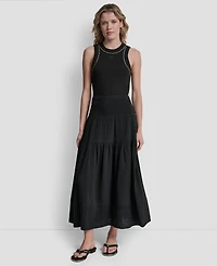Dkny Jeans Women's Smocked-Waist Tiered Maxi Skirt