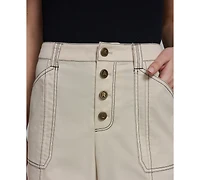 Karl Lagerfeld Paris Petite Mid-Rise Wide-Leg Pants