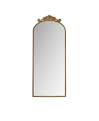 Busdays 58" x 24" Arched Full-Length Wall Mirror with Ornate Carved Applique Top for Living Room or Bedroom