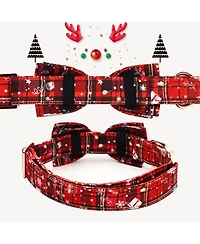 Aronkl Adjustable Bow Tie Dog Collar Cute Printed Patterns Durable Soft for Dogs Spring Summer