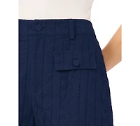 CeCe Women's High-Rise Cuffed Cotton Shorts