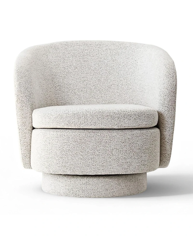 Maison Boucle 30.5" Swivel Barrel Accent Chair, Round Upholstered Armchair, 1 Pc