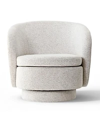 Maison Boucle 30.5" Swivel Barrel Accent Chair, Round Upholstered Armchair, 1 Pc