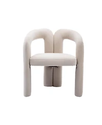 Rainsken Velvet Fabric Upholstered Accent Chair Set of 2, Barrel Side Chairs with Elephant Feet and Curved Backrest for Living Room