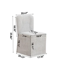 Rainsken Linen Dining Chairs Set of 2, Modern Fabric Side Chairs with Padded Seat and Backrest, Armless Upholstered Chairs for Kitchen, Living Room