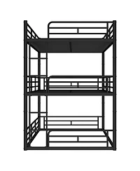 Streamdale Furniture Metal Triple Bunk Bed with Guardrails
