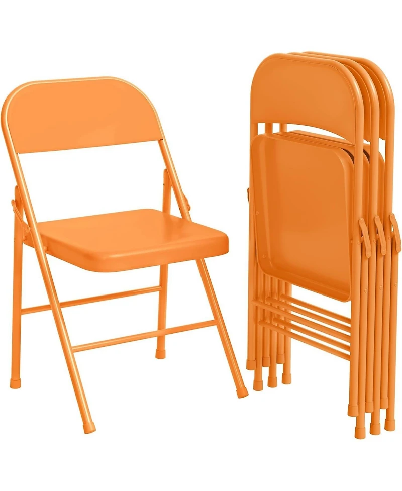 gaomon 8-Pack All-Steel Folding Chairs with Backrest, Heavy Duty Metal, 350 lb Capacity, Portable for Indoor/Outdoor