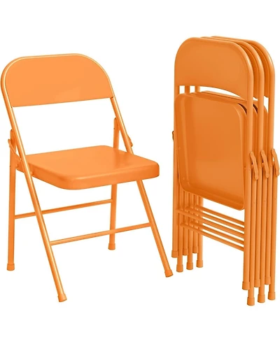 gaomon 8-Pack All-Steel Folding Chairs with Backrest, Heavy Duty Metal, 350 lb Capacity, Portable for Indoor/Outdoor