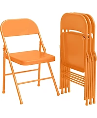 gaomon 8-Pack All-Steel Folding Chairs with Backrest, Heavy Duty Metal, 350 lb Capacity, Portable for Indoor/Outdoor