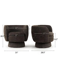 Maison Boucle 31 Wide Swivel Barrel Accent Chair, 360degree(s) Upholstered Armchair, 1 Pc