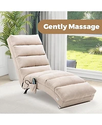 Rainsken Luxury Upholstered Chaise Lounge Chair with Gentle Vibration Function