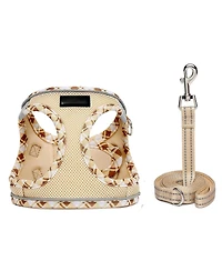 Aronkl Soft Mesh No-Choke Step-In Dog Cat Harness Leash Set Reflective Breathable for Small Pets