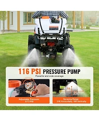 Sugift Atv Spot Sprayer, 15.9 Gal, Nozzle Boom, 12V Pump, 20Feet Hose for Weed Spraying