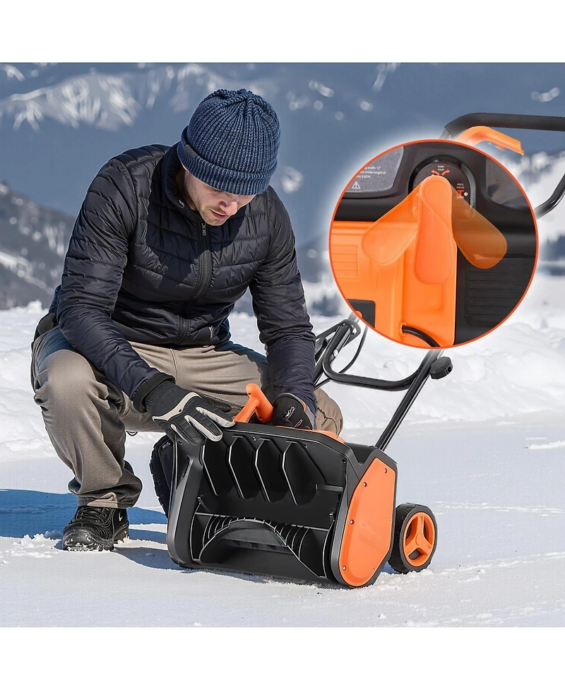 Sugift Electric Snow Shovel, 12A 17 inch Corded Snow Shovel, Adjustable Chute for Winter