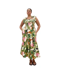 City Chic Women's Paradiso Print Maxi Dress