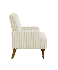 Streamdale Furniture Corduroy Accent Chair with Wood Legs