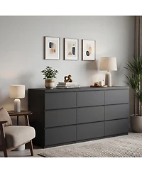 Streamdale Furniture Modern 9-Drawer Matte Dresser
