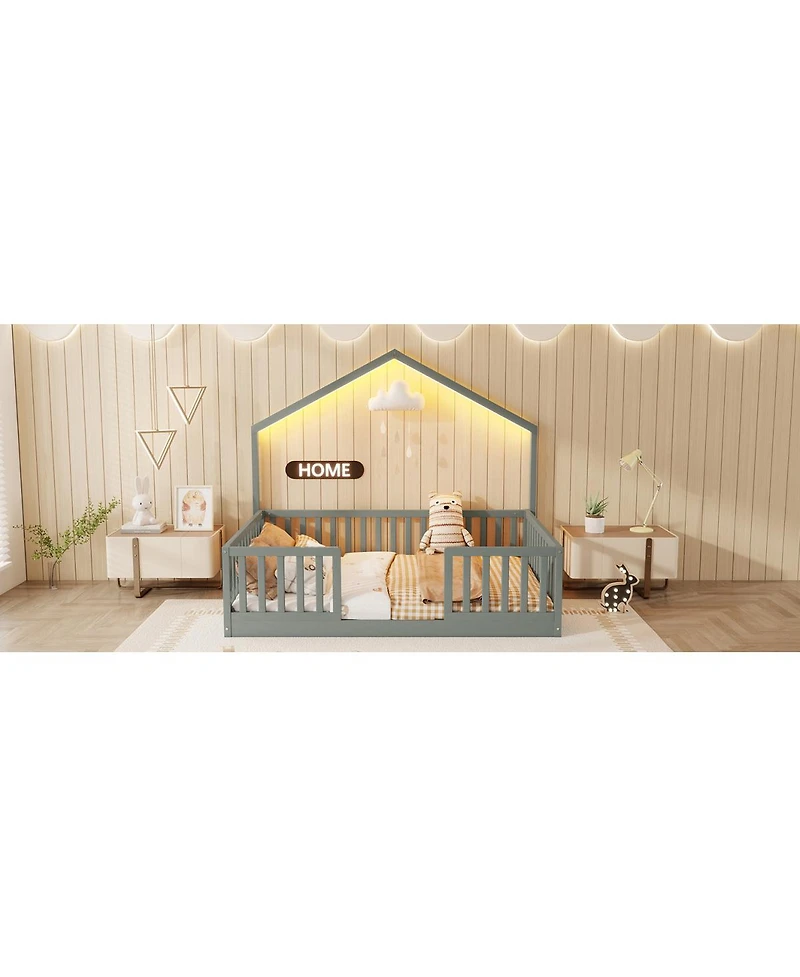 Streamdale Furniture Montessori Floor Bed with Light