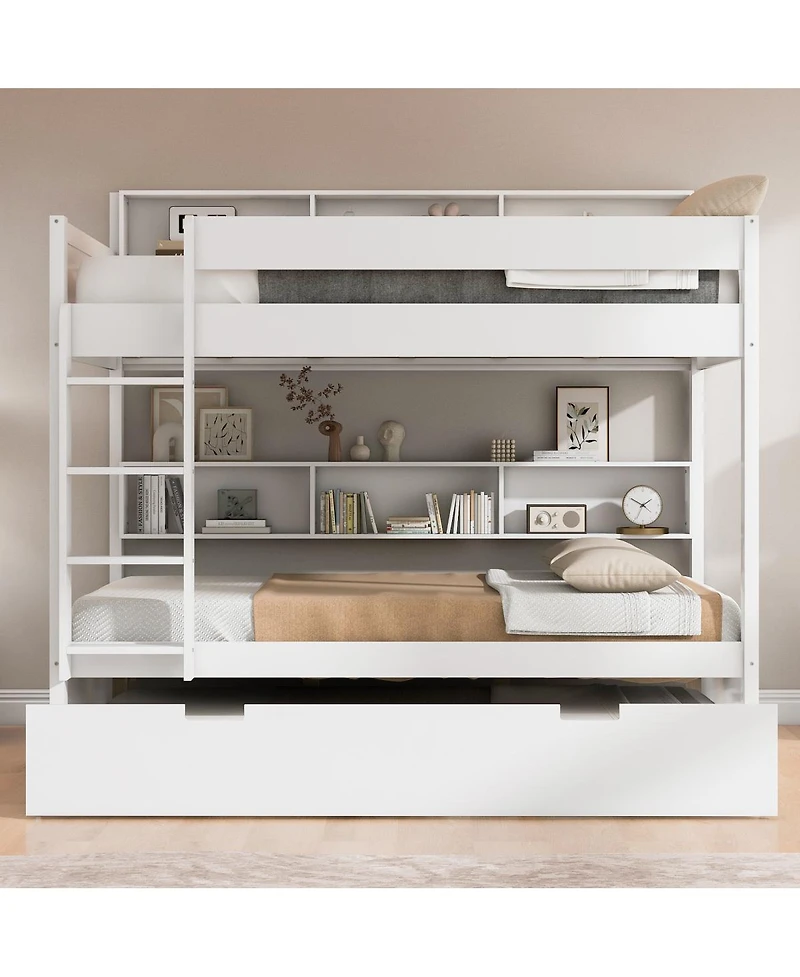 Streamdale Furniture Full over full bunk bed with trundle