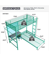 Streamdale Furniture L-Shaped Twin Bunk Bed w/ Desk, Storage