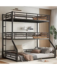 Streamdale Furniture Metal Triple Bunk Bed with Guardrails