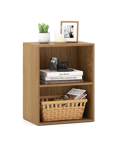 Sugift 2-Cube Bookcase Floor Standing Open Bookshelf with 5-Position Adjustable Shelf