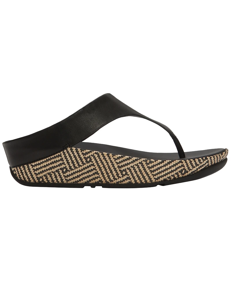 FitFlop Women's Lulu Lux Graphic-Weave Wedge Heel Sandals