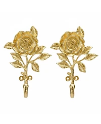 Yigii 2pcs 3D Flower Retro Wall Hooks Heavy Duty Coat Hat Hanger Home Decor