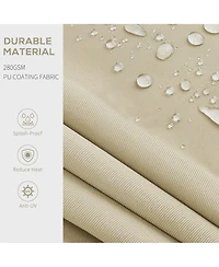 Outsunny 8' x 6.5' Patio Retractable Awning Sunshade Shelter, Beige