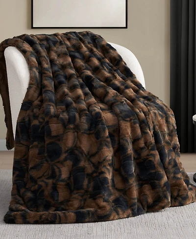 Nine West Embossed Faux Fur Throw, 50"x70"