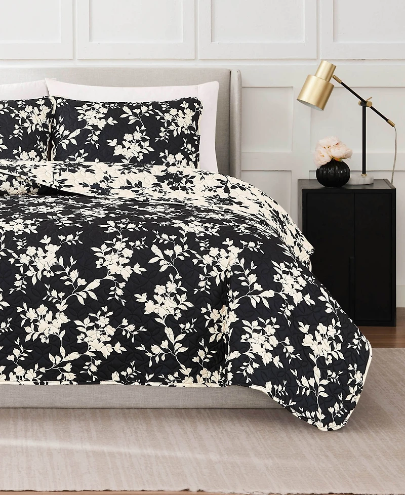 Nine West Silhouette Floral 3-Pc. Quilt Set