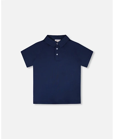 Deux par Deux Little Boys Polo T-Shirt Blue